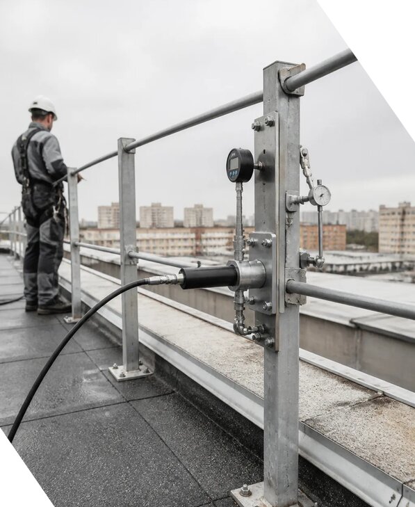 Испытание ограждений кровли на соответствие требованиям в Арсеньеве